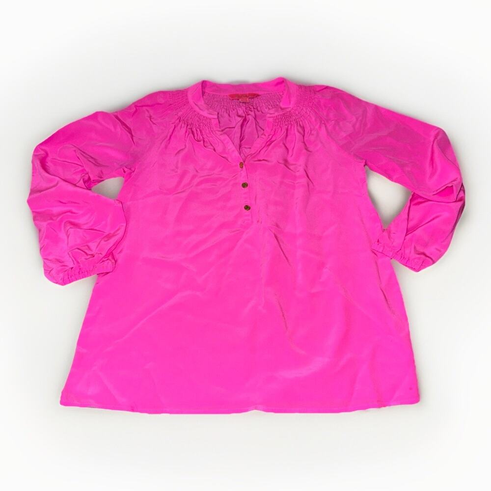 NWT Lilly Pulitzer Elsa Silk Top Parigi Pink Women’s Extra Small Silk Blouse